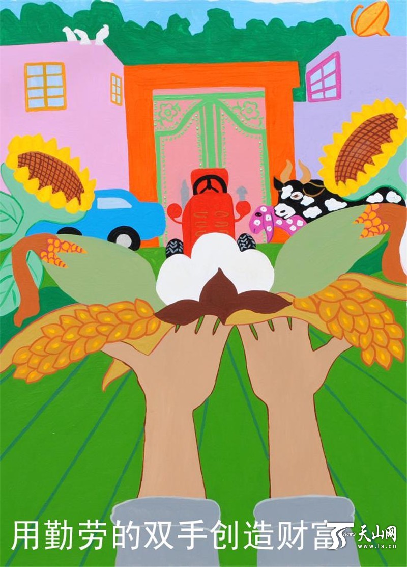 麦盖提60幅农民画献礼自治区60年大庆