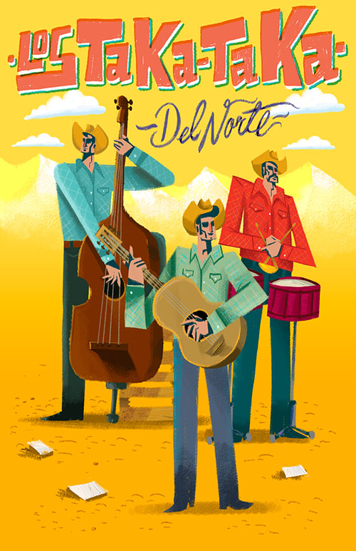 插画师笔下的乐队演奏