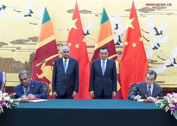 visita a china de primer ministro de sri lanka