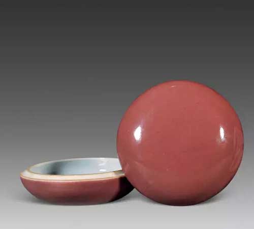 中国陶瓷◇「 清◇ 光緒年製 缸豆紅 碗◇ 」極細工 唐