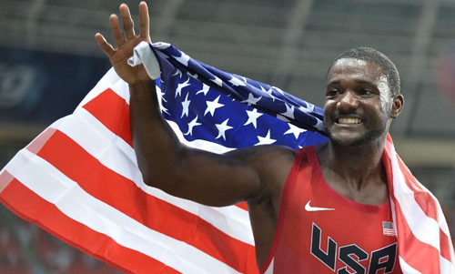 美国短跑名将加特林渴望争得第二块奥运金牌