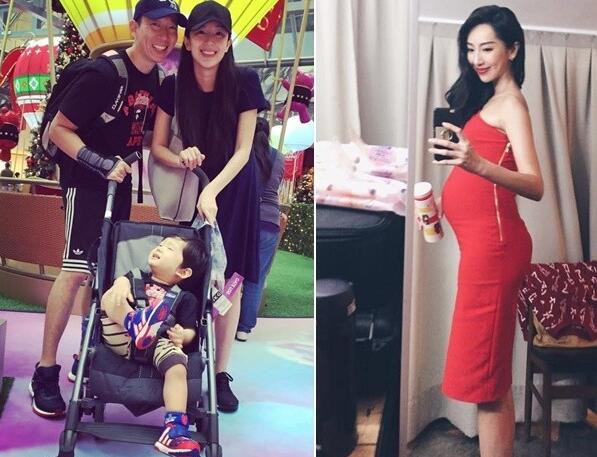 隋棠挺二胎8月孕肚聚餐 全家都是大长腿