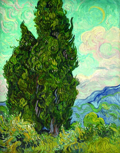 柏树 (油画)  93.4×74厘米  1889年  梵高   美国大都会博物馆藏