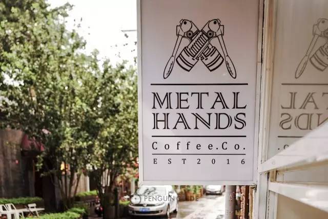 metal hands coffee