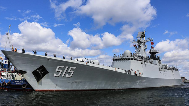 中国海军第二十九批护航编队滨州舰参加波兰海军成立100周年庆典