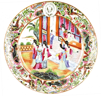 清 道光广彩人物故事纹盘