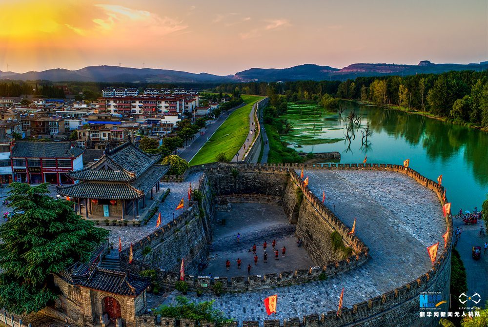 航拍安徽淮南市:楚文化故乡 淝水古战场