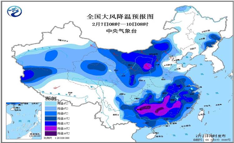 春节前期全国大部无明显降温后期中东部或有降雪