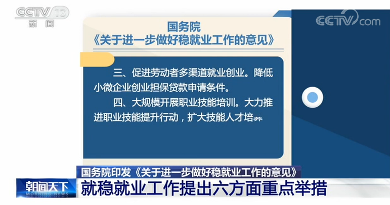 国务院就稳就业工作提出六方面重点举措