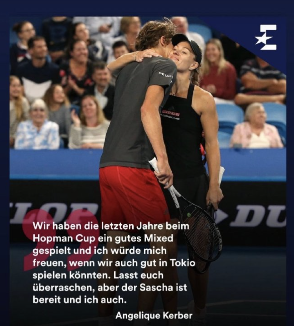 小兹维列夫将与科贝尔搭档 出战东京奥运会混双