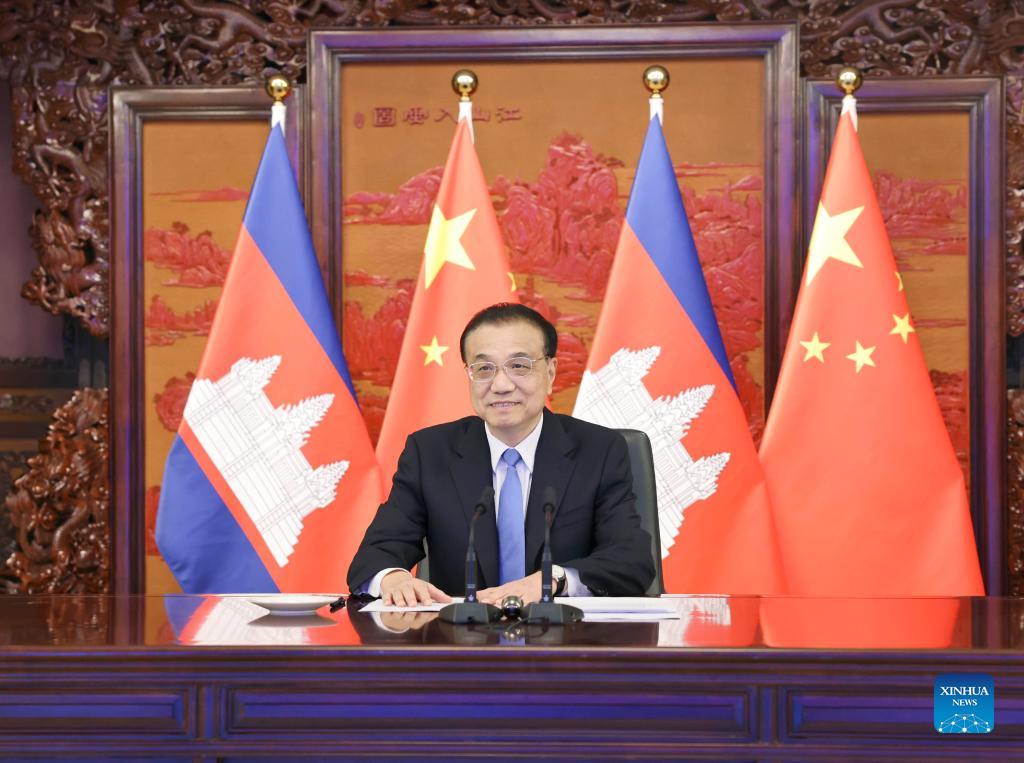 Chinese premier meets Cambodian PM via video link_英语频道_央视网(cctv.com)
