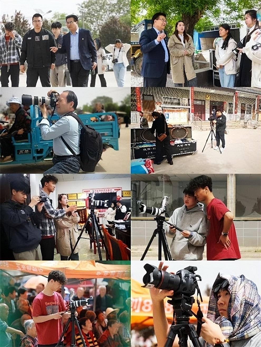 艺传学院师生团队现场拍摄阿宫腔剧团演出活动