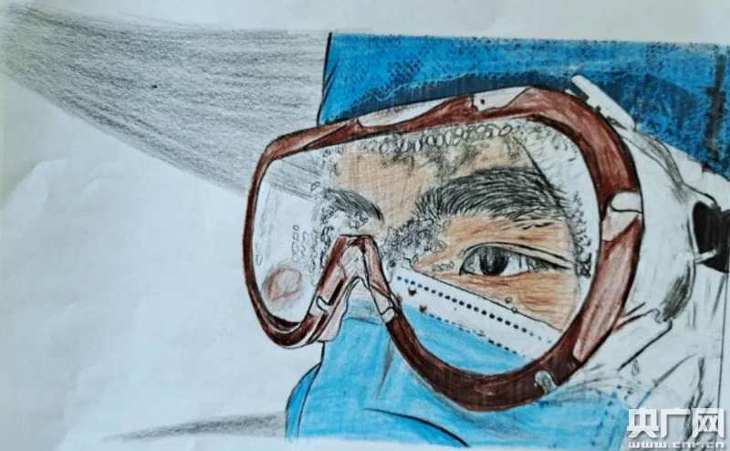 儿子画的医生"爸爸"(央广网发 通讯员供图)